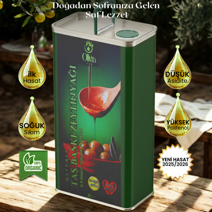 2025_2026_ Domat memecik Soğuk sıkım Premium 5 Lt. Taş Baskı 0.3 dizem 486 polifenol