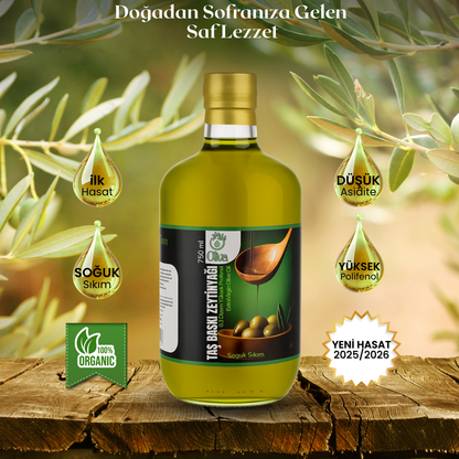 2025_ 2026  Ekim Ayı Yeni Hasat Premium Zeytinyağı 750 Ml. Cam Şişe